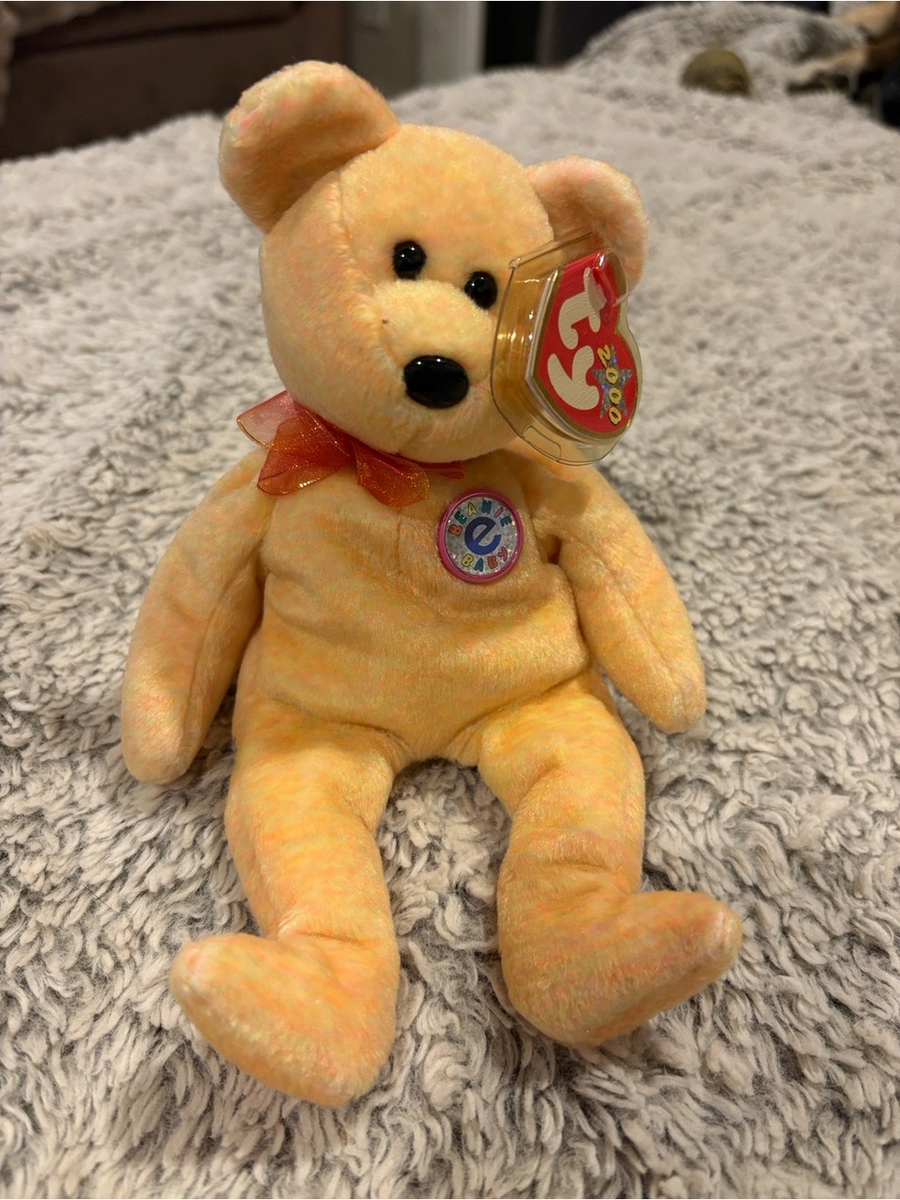 Ty Beanie Baby Yellow Bear Plush Toy - sunny 2000 Collectible Kids Toy